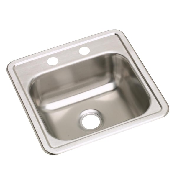 Sink, Stainless Steel, 15 in W x 15 in L x 5.1875 in H